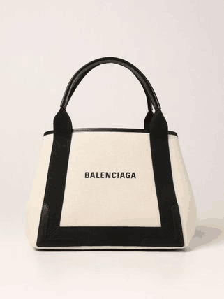 新作★Balenciaga★NAVY ロゴ SMALL CABAS トートバッグ (S)